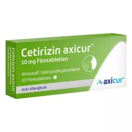 CETIRIZIN axicur 10 mg filmom obalené tablety, 20 ks