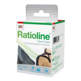 Športová páska Ratioline 5 cm x 5 m čierna, 1 kus