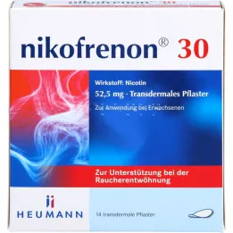 NIKOFRENON 30 transdermálnych náplastí Heumann, 14 ks