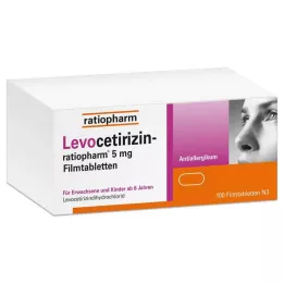 LEVOCETIRIZIN-ratiopharm 5 mg filmom obalené tablety, 100 ks