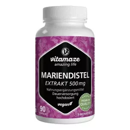 MARIENDISTEL 500 mg extraktu s vysokou dávkou vegánske kapsuly, 90 ks