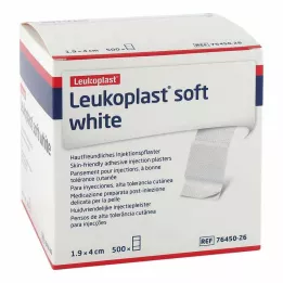 LEUKOPLAST mäkké biele injekčné náplasti, 19x40 mm, 500 ks