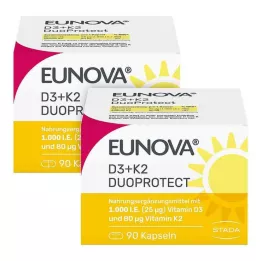 EUNOVA Kombinácia kapsúl DuoProtect D3+K2 1 000 IU/80 μg, 2x90 ks
