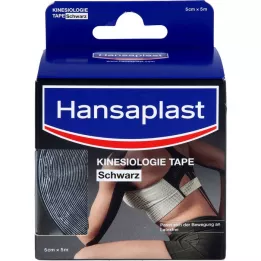 HANSAPLAST Športová kineziologická páska 5 cm x 5 m čierna, 1 kus