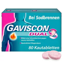 GAVISCON Duálne 250 mg/106,5 mg/187,5 mg žuvacie tablety, 80 ks