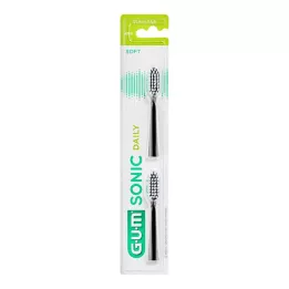 GUM SONIC DAILY Náhradné hlavice kefky čierne, 2 kusy