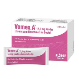 VOMEX 12,5 mg detský perorálny roztok vo vrecúšku, 12 ks