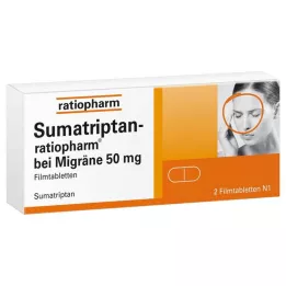 SUMATRIPTAN-ratiopharm na migrénu 50 mg filmom obalené tablety, 2 ks