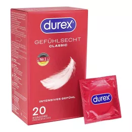 DUREX Klasické kondómy Gefühlsecht, 20 ks