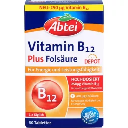 ABTEI Depotné tablety vitamínu B12 Plus kyseliny listovej, 30 ks