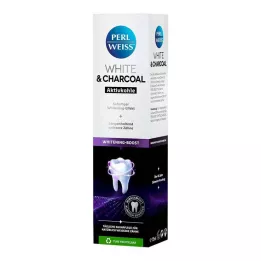 PERLWEISS Biela &amp; Zubná pasta s aktívnym uhlím, 75 ml