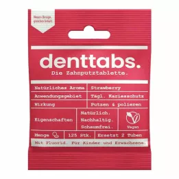 DENTTABS Detská jahoda s fluoridom, 125 ks