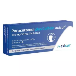 PARACETAMOL plus kofeín axicur 350 mg/50 mg tabl., 20 ks