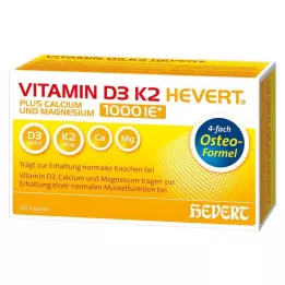 VITAMIN D3 K2 Hevert plus Ca Mg 1000 IE/2 kapsuly, 120 ks