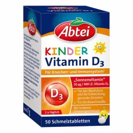 Abbey detské rozpúšťacie tablety vitamínu D3, 50 ks