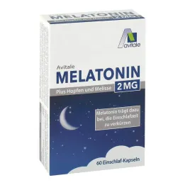 Melatonín 2 mg plus kapsuly chmeľu a medovky, 60 kusov