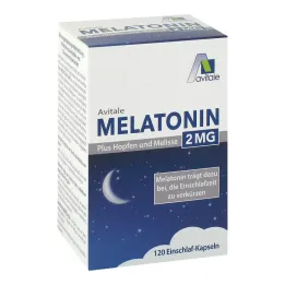 Melatonín 2 mg plus kapsuly chmeľu a medovky, 120 kusov