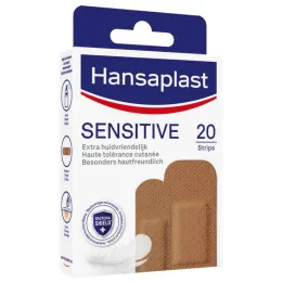 Hansaplast SENSITIVE náplasťové pásiky tón pleti stredný, 20 ks