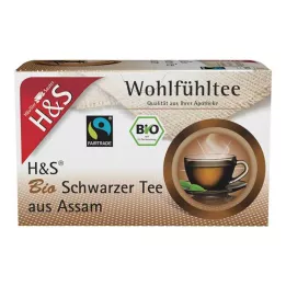 H&amp;S organický čierny čaj z filtračných vreciek Assam, 20X1,80 g