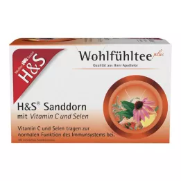 H&amp;S Rakytník s vitamínom C a selénovými filtračnými vreckami, 20X2,5 g