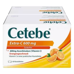 CETEBE Extra-C 600 mg žuvacie tablety, 120 ks