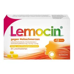 Lemocin® na bolesti hrdla medová a citrónová príchuť, 24 ks