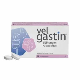 Velgastin žuvacie tablety na nadúvanie, 20 ks