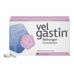 Velgastin žuvacie tablety na nadúvanie, 50 ks
