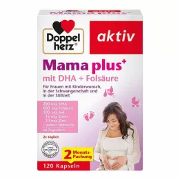 DOPPELHERZ Mama plus s kapsulami DHA+ Kyselina listová, 120 ks