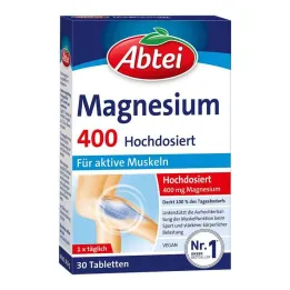Abbey Magnesium 400 tabliet s vysokou dávkou, 30 ks