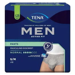 TENA® MEN ACTIVE FIT Nohavice Normálne šedé S/M na inkontinenciu, 12 kusov