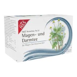 H&S® žalúdočné a črevné filtračné vrecká na čaj, 20X2,0 g