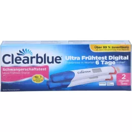 CLEARBLUE Tehotenstvo Ultra skorý digitálny test, 2 ks