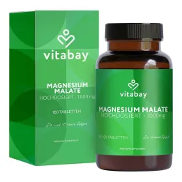 Magnesium Malate 1000 mg vegánske vysokodávkové tablety, 180 ks