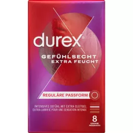 DUREX Extra vlhké kondómy so skutočným pocitom, 8 kusov