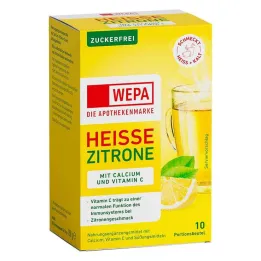 Wepa horký citrón + vitamín C + prášok bez vápnikového cukru, 10X10 g