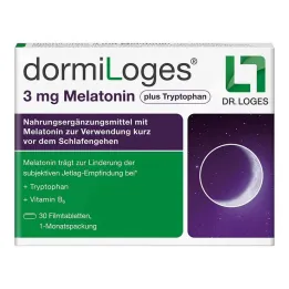 Dormiloges 3 mg melatonín plus tryptofán filmom obalené tablety, 30 ks