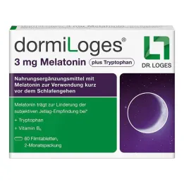 Dormiloges 3 mg melatonín plus tryptofán filmom obalené tablety, 60 ks