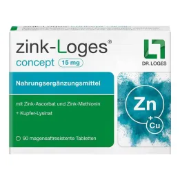 Zinc-Loges concept 15 mg enterosolventné tablety, 90 ks