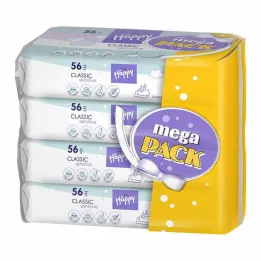 Bella baby Happy vlhčené obrúsky citlivé, 4x56 kusov