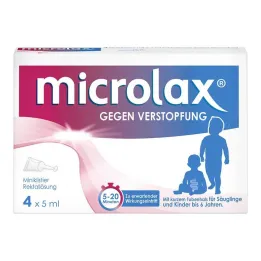 Microlax rektálne roztokové klystíry s krátkym hrdlom trubice, 4 kusy