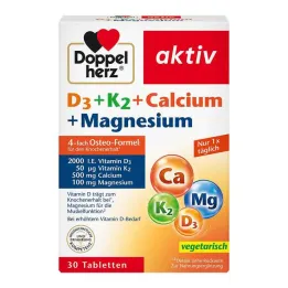 Tablety Doppelherz D3 + K2 + vápnik + horčík, 30 ks
