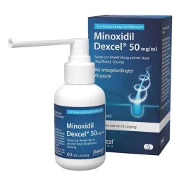 Minoxidil Dexcel 50 mg / ml sprej na použitie na vlasovú pokožku, 60 ml
