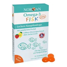 Norsan Omega-3 Fisk Jelly na detské dražé, 45 kusov