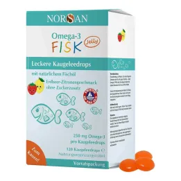 Norsan Omega-3 Fisk Jelly na detské dražé, 120 kusov