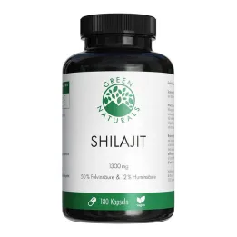 Green Naturals Shilajit 1300 mg vysokodávkové vegánske kapsuly, 180 kusov