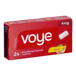 Voye Citrus 4 mg obsah aktívnej zložky žuvačka s nikotínom (24 kusov)