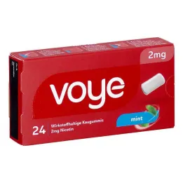 Voye Mint 2 mg aktívna zložka žuvačka s nikotínom (24 kusov)
