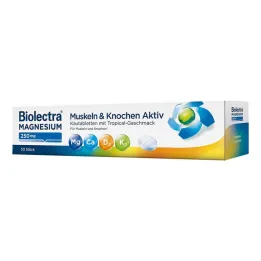 Biolectra Magnesium 250 mg Svaly & Bones Aktívne žuvacie tablety, 30 ks