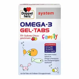 Doppelherz Omega-3 Gel-Tabs family Strawberry Citrus system, 120 kusov